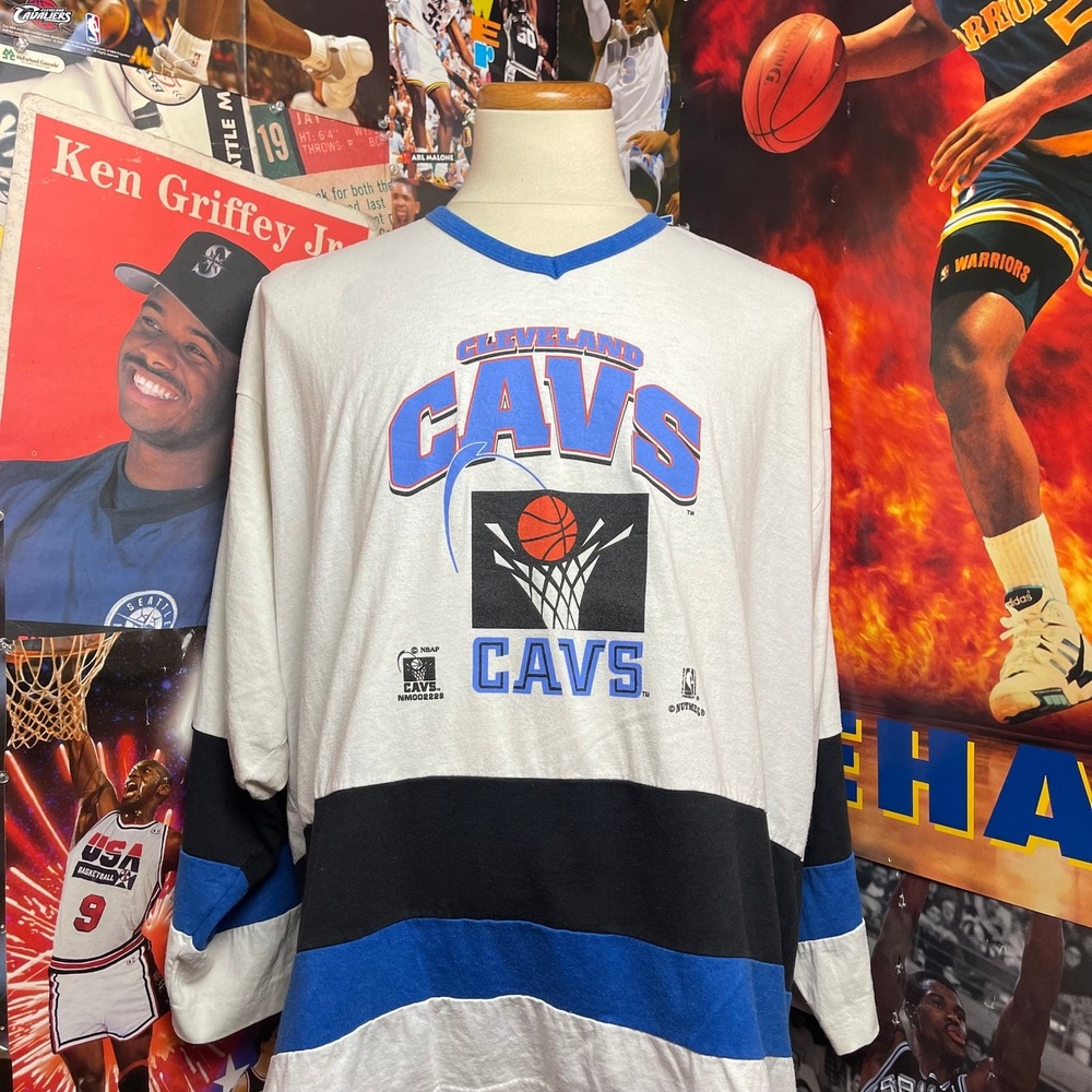 Vintage 90s Cleveland Cavaliers Nutmeg Cavs NBA‎ Hockey Jersey Rare Sz 3XL